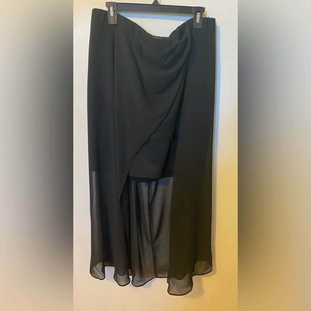 NWOT Black skirt with chiffon overlay
